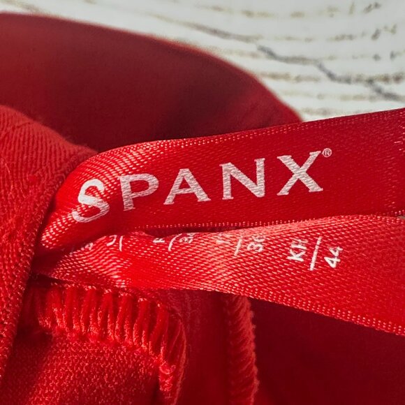 Spanx Crop Pants Womens Size XS True Red Pull On Polished Kick Flare 20367R NWT - Picture 10 of 13